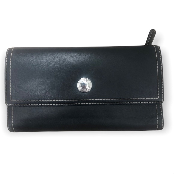 Coach Black Checkbook Wallet